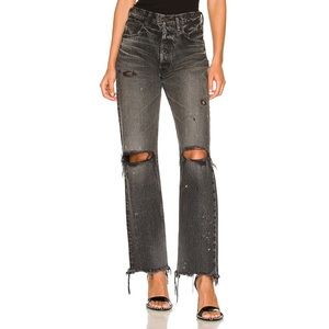 Moussy Vintage Odessa Wide Straight in Black size 26”